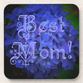 Beste mama met blauwe achtergrond onderzetter (Voorkant)
