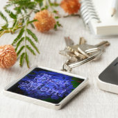 Beste mama met blauwe achtergrond sleutelhanger (Zijkant)