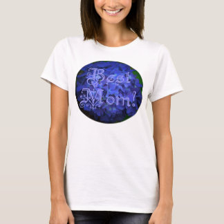 Beste mama met blauwe achtergrond t-shirt