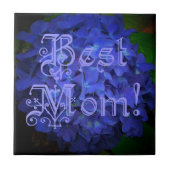 Beste mama met blauwe achtergrond tegeltje (Voorkant)