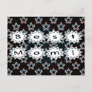 Beste mama met Neon Stars Briefkaart
