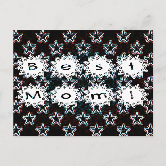 Beste mama met Neon Stars Briefkaart (Voorkant)