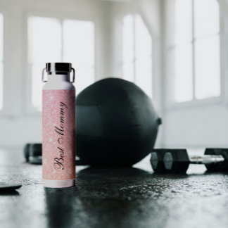 Beste Mama Minimale stijlvolle roze glittered Waterfles