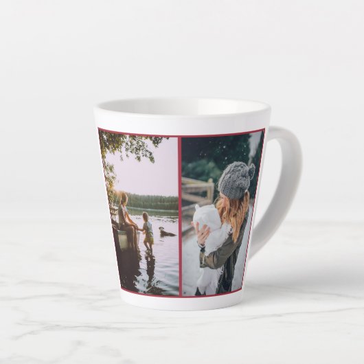 Beste mama Moeder Dag 2 Foto Collage Latte Mok (Rechterhoek)