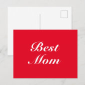 Beste mama, moeder, Moederdag, rood wit Briefkaart (Voorkant / Achterkant)