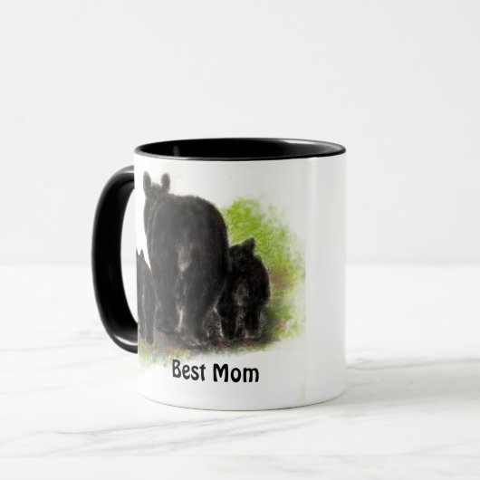 Beste mama, moeder, stut, zwarte Beer Mok (Voorkant links)
