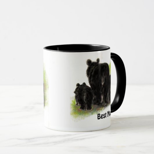 Beste mama, moeder, stut, zwarte Beer Mok (Voorkant rechts)