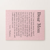 Beste mama Moederdag Letter Fun Pink Typografie Legpuzzel (Horizontaal)