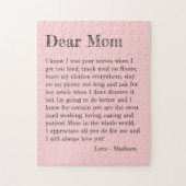 Beste mama Moederdag Letter Fun Pink Typografie Legpuzzel (Verticaal)