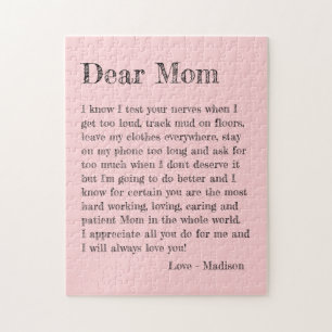 Beste mama Moederdag Letter Fun Pink Typografie Legpuzzel