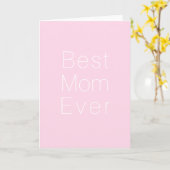 Beste mama, Moederdag, moeder minimalistisch roze Kaart (Gele Bloem)