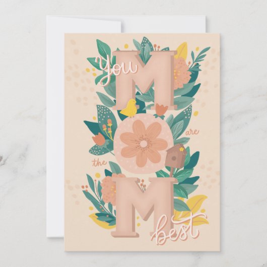 Beste mama. Moederdag voor bloemetjesbekisting Feestdagenkaart (Voorkant)