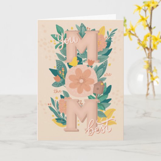 Beste mama. Moederdag voor bloemetjesbekisting Kaart (Gele Bloem)