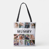 Beste mama ooit 12 foto collage gepersonaliseerd tote bag (Achterkant)