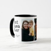 Beste Mama Ooit 2-Foto Collage & Aangepast Bericht Mok (Voorkant links)