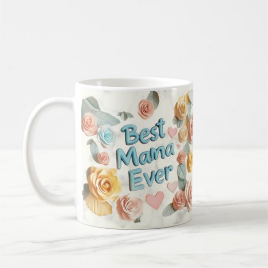 BESTE MAMA OOIT - 3d floral design Koffiemok (Links)