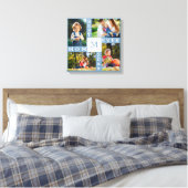 Beste mama ooit 4 Foto Collage Blue White Square Canvas Afdruk (Insitu (Slaapkamer))