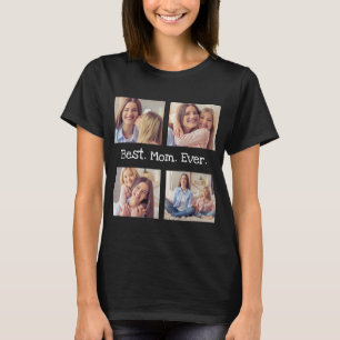 Beste mama ooit 4 Foto Collage Fun Black White T-S T-shirt