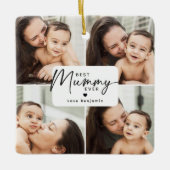 Beste mama ooit 4 foto collage gepersonaliseerd keramisch ornament (Voorkant)
