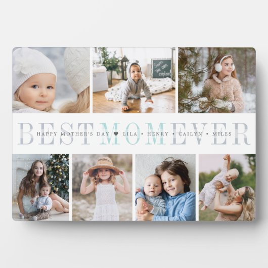 Beste mama ooit | 7 Foto-Moederdag Collage Fotoplaat (voorkant)