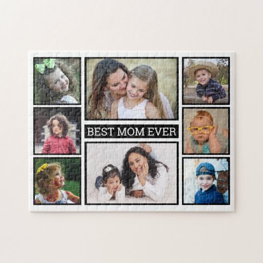 Beste mama ooit 8 Foto Collage Jigzaag Puzzle Legpuzzel (Horizontaal)