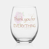 Beste mama ooit bedankt voor alles Pink Rose Wijnglas Zonder Voet (Achterkant)