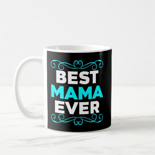 Beste mama ooit, blauw en wit koffiemok (Links)