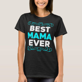 Beste mama ooit, blauw en wit t-shirt
