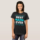 Beste mama ooit, blauw en wit t-shirt (Voorkant volledig)