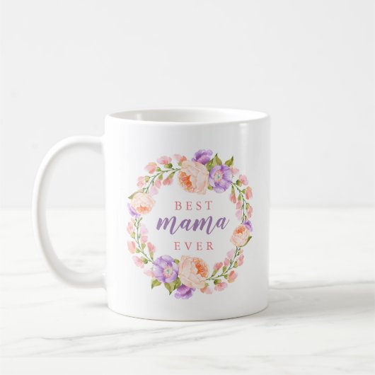 Beste Mama ooit Bloemen Moederdag Gift Koffiemok (Links)