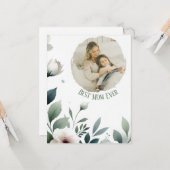 Beste Mama Ooit - Bloemige Pastelkaart voor Mama Kaart (Voorkant / Achterkant in situ)