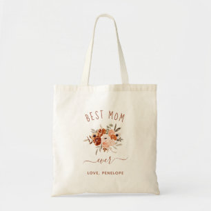 Beste mama ooit Boho Terracotta Floral Tote Bag
