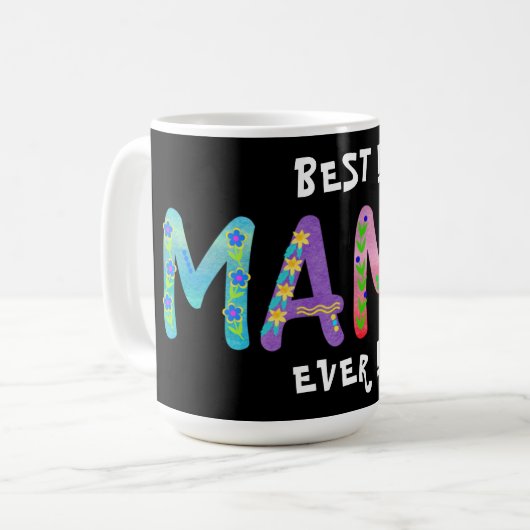Beste Mamá ooit! Bold Floral Bohemian Coffee Mok (Voorkant links)