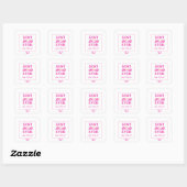 Beste Mama Ooit Cute Roze Hart Moeders Geschenk Vierkante Sticker (Vel)