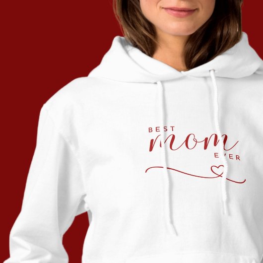 "Beste mama ooit" eenvoudig rood hart Hoodie