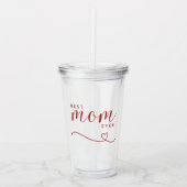 "Beste mama ooit" eenvoudig rood script Acryl Drinkbeker (Voorkant)