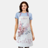 Beste mama ooit elegant roze Waterverf naam Schort (Gedragen)