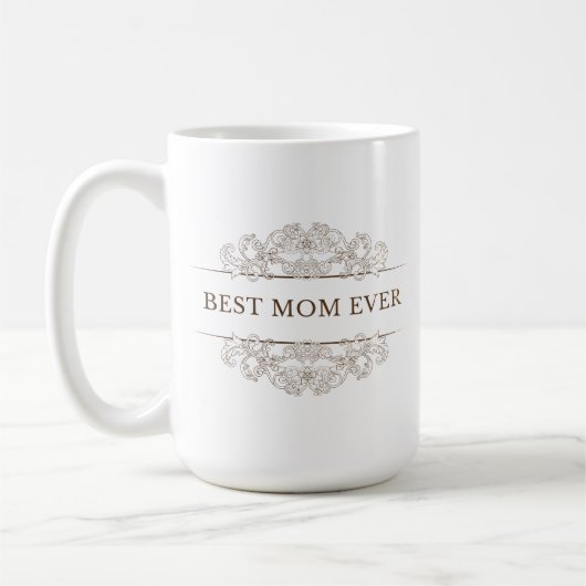 "Beste mama ooit" elegant script Koffiemok (Links)