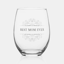 "Beste mama ooit" elegant script Wijnglas Zonder Voet