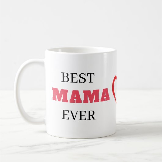 Beste mama ooit elegante chique stijlvolle hart koffiemok (Links)