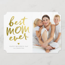Beste mama ooit | Faux Gold Foil
