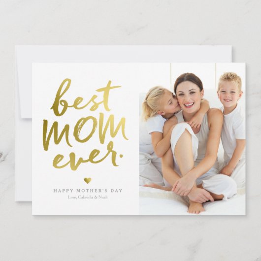 Beste mama ooit | Faux Gold Foil (Voorkant)