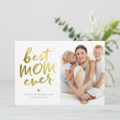 Beste mama ooit | Faux Gold Foil (Staand voorkant)