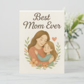 Beste mama ooit feestdagenkaart (Staand voorkant)