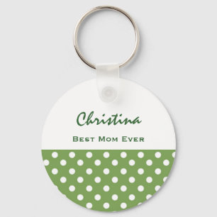 Beste mama ooit feestelijke poodots cadeau sleutelhanger