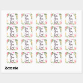 Beste mama ooit Floral! Vierkante Sticker (Vel)