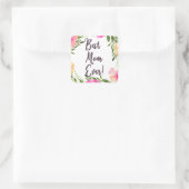 Beste mama ooit Floral! Vierkante Sticker (Tas)