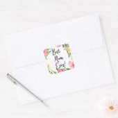 Beste mama ooit Floral! Vierkante Sticker (Envelop)