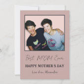Beste mama ooit foto Eenvoudig hart Feestdagenkaart (Voorkant)