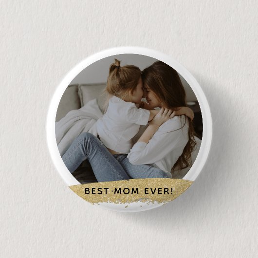 Beste mama ooit - Foto Moederdag Gift Ronde Button 3,2 Cm (Voorkant)